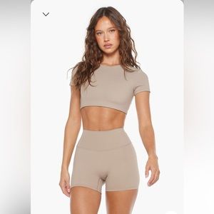 Crop Shop Boutique Freedom Active Tee Almond